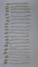 Lote de 20 unidades de cadenas de eslabones extendidas de 50 a 70mm, conectores de cierres de langosta para fabricación de joyas DIY, accesorios para pulseras y collares