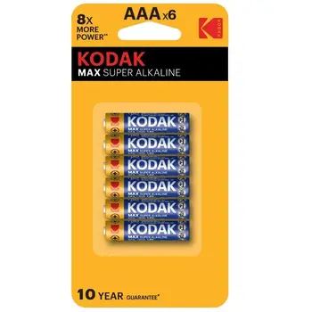 Blister packs Kodak alkaline Max Aaa Lr3 Blister 6 batteries electronic batteries
Blister packs Kodak alkaline Max Aaa Lr3 Blister 6 batteries electronic batteries
