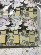 1 paquete hermoso Cactus flamencos unicornio Navidad estilo Clip para papel de madera marcador para el álbum con cuerda de papelería