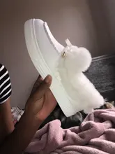 Zapatos de algodón con lazo para mujer, botas cálidas de nieve de felpa, informales, planas, cortas, peludas, de Color sólido, para invierno, novedad