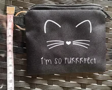 Wallet Pouch Purse Card-Holder Cat-Printing Waterproof Cute Square Zipper Small Mini