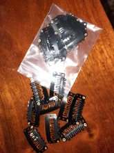 Alileader-Clips de extensión para extensiones de cabello humano, 20 unids/lote, Clip para extensiones, peine de Metal para cierre