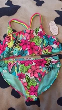 Trajes de baño con estampado Floral para niña, bañadores de dos piezas con volantes, Bikinis con múltiples tirantes