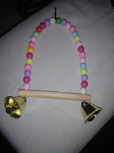 Swing-Toy Bird-Supplies Parrots Wooden Perch Beads Hanging Natural with Colorful