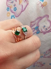 Huitan-anillo de compromiso con Circonia cúbica verde para mujer, sortija, estilo minimalista, sencillo, diseño modesto, para chica