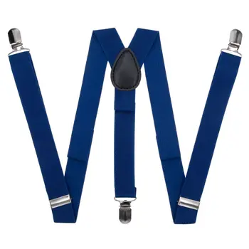 Pants suspenders narrow (2.5 cm, 3 clips, blue) 52867 
Pants suspenders narrow (2.5 cm, 3 clips, blue) 52867