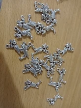 20 piezas de dijes cigüeña bebé pájaro 23x18mm tibetano bronce plata Color colgantes joyería antigua fabricación artesanal DIY