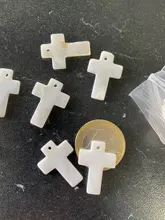 (16706)20 Uds. De armazón de agua dulce Natural, colgantes de cruz, accesorios de joyería Diy, venta al por mayor, 22x17MM