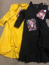 Shirt Dresses Beading Vestidos Long-Sleeve Print Yellow Autumn Fashion Plus-Size Casual