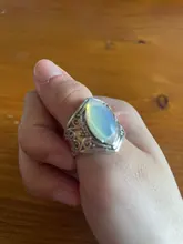 Anillos de cristal de curación grande Tibetano para mujer, joyas de piedra lunar indio antiguo bohemio, joyería fina, regalos para chicas