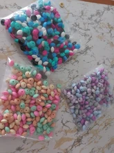 LOFCA 12mm 50 unids/lote de lentejas redondo granos de dentición bebé mordedor Chew libre de BPA DIY Cadena de chupete de silicona de grado de alimentos