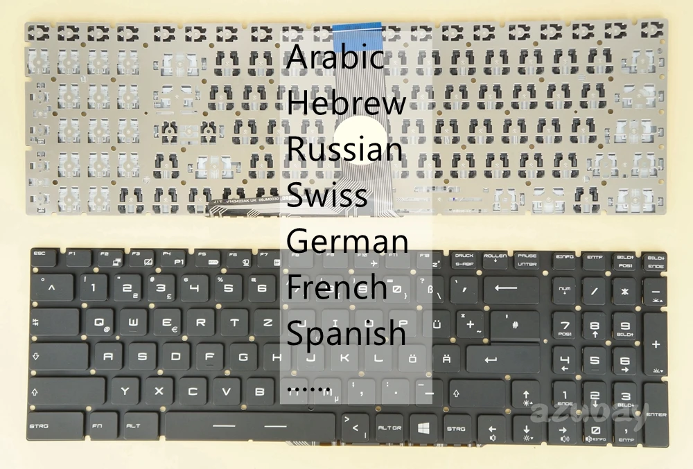 

Arabic Swiss German FR Hebrew Russian Spanish Keyboard For MSI MS-1795 MS-1799 MS-179B MS-179C MS-17A1 MS-17B1 MS-17B3 MS-17B4