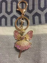 Joyería creativa colgante llavero aleación Diamante de imitación hada y mariposa llavero bolso colgante coche llavero mujer joyería regalo