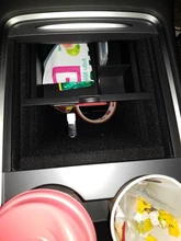 Caja de almacenamiento de reposabrazos Central para coche, organizador de compartimento Central flocado, ABS, soporte de contenedores, para Tesla Model 3 Y 2021