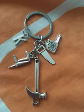 Llavero con forma de letra de A-Z, martillo eléctrico, sierras rotativas, llavero, joyería para papá, regalo de reparador, bricolaje, hecho a mano, 2020