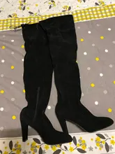 Botas largas de ante grueso para mujer, botines con cremallera lateral, por encima de la rodilla, finos, para Primavera, 2020