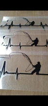 Sticker Funny Decorative Decal Motorcycle Heartbeat Fishing 3D