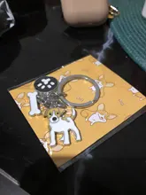 LLavero de aleación de Metal para hombre y mujer, colgante de perro, llavero de coche, bolso, llavero