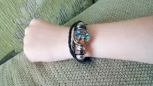 Pulsera trenzada de varias capas para niños, brazalete de cuero trenzado, con diseño de estrella de juguete