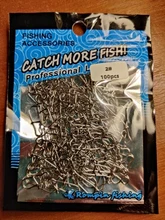 Rompin 100 Uds 000-5 # Pesca bien enganchado broche de presión de acero inoxidable 304 de Pesca barril giratoria atraer conector accesorios de Pesca