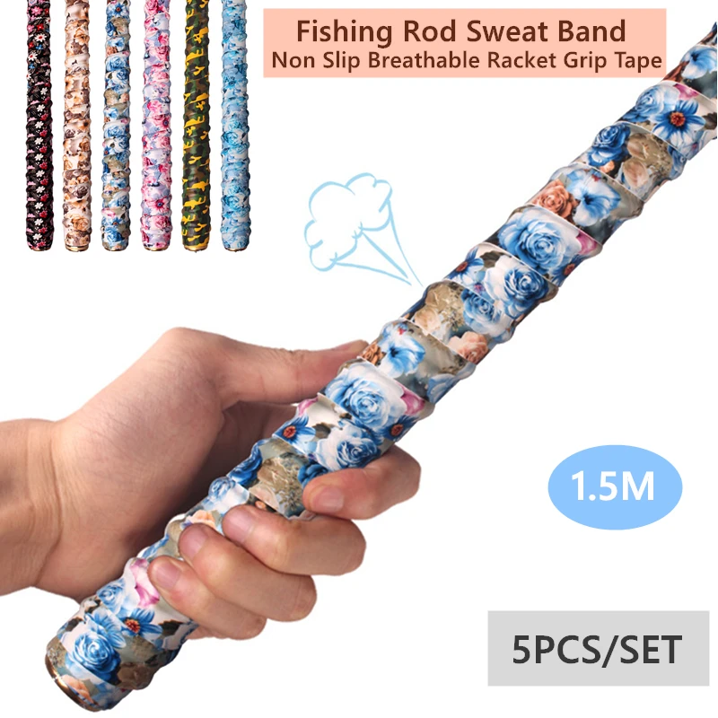 5Pcs Anti-slip Fishing Rods Grip Sweatband Breathable Badminton Tennis Racket Handles Tapes
5Pcs Anti-slip Fishing Rods Grip Sweatband Breathable Badminton Tennis Racket Handles Tapes