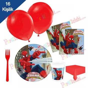 

Spiderman Örümcek Adam Süper Parti Seti 16 Kişilik