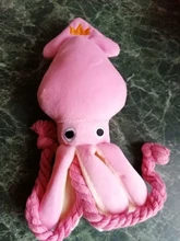 Gato de calamar para perro, juguete de pulpo, mascota de peluche BB, cuerda de perrito, mordedores de juguete con sonido rosa