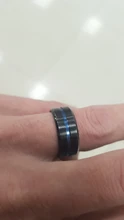 Letdiffery-anillos con surcos Negro Azul, anillos de acero inoxidable Midi para hombre, Charm, joyería para hombre, Dropshipping, gran oferta