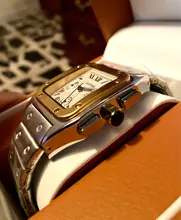 Reloj de cuarzo clásico para hombre, cronógrafo cuadrado de marca superior, con esfera de acero inoxidable, de lujo