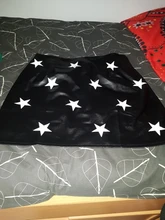 Elegant Skirt SHEIN Star-Print Summer A-Line Mid-Waist Black Geometric