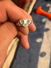 Anillo abierto con cara llorona para mujer, sortija ajustable de Color plateado antiguo, diseño geométrico, con caras y lágrimas