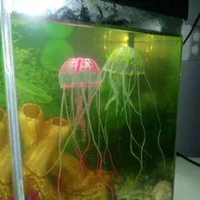 Medusa vívida Artificial brillante, pez de silicona, decoración de tanque, adorno decoración para acuario, 3 meses de garantía