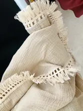 Manta de algodón con borlas para bebé, cubierta para cochecito de bebé, manta de muselina para recién nacido, gasa para el baño, colcha de muselina
