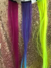 LUPU-extensiones de cabello sintético para mujer, pelo largo liso con arcoíris resaltado, un Clip en una pieza, rosa, púrpura y rojo