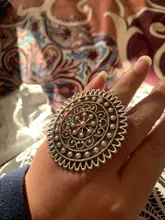 Anillos grandes Steampunk para mujer, diseño de colores oro antiguo, sortijas de dedo medio de Hip-hop, joyería ajustable para fiesta