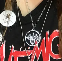 MQCHUN-collar de acero inoxidable para hombres y mujeres, banda de Rock, velo negro, collares de novias, novia, BVB Merch, Logo FOB, regalo para fanáticos