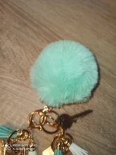 Gran oferta de 23 colores, abalorio mullido de conejo Artificial, bola llavero de pompones para mujer, bolso de coche, llavero, joyería EH343