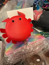 Mini bolso cruzado con forma de cangrejo para niños, accesorios adorables, monedero, a la moda, de cuero PU, bolso de hombro