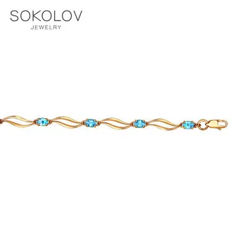 Bracelet with Topaz SOKOLOV gold fashion jewelry 585 women's male
Bracelet with Topaz SOKOLOV gold fashion jewelry 585 women's male