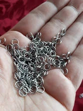 200 unids/lote 3/4/5/6/7/8/10mm, accesorios de joyería de acero inoxidable, único abierto, anillos de salto y anillo dividido para la fabricación de joyas