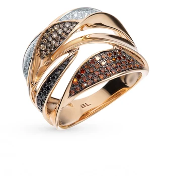 Gold ring with black and cognac diamonds sunlight sample 585
Gold ring with black and cognac diamonds sunlight sample 585