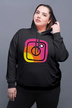 Angemiel Wear Colorful İnstagram Logo Black Women Hooded Sweatshirt 
Angemiel Wear Colorful İnstagram Logo Black Women Hooded Sweatshirt
