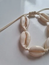 Pulsera de conchas con cuentas de punto para mujer, joyería Bohemia, accesorios de perlas naturales, brazaletes de cuerda, tamaño Adj