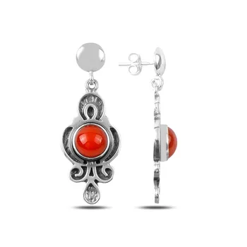 Teleplus Coral Stone Handwork Earrings 925 Sterling Silver
Teleplus Coral Stone Handwork Earrings 925 Sterling Silver