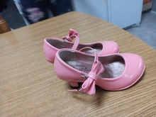 Zapatos Infantiles para niñas, calzado con lazo de cuero para fiesta de Baile de Princesa, brillantes, Color rojo sólido, tacón alto, de cuero de moda, oferta de otoño