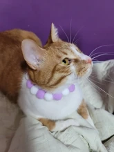 Bola de peluche de Collar para perros y gatos Collar dulce bufanda para perro lindo gatito accesorios Rosa correa para el cuello perrito con perla perro Pug Chihuahua