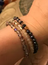 Pulsera elástica de 27 colores para mujer, brazalete pequeño de oro plateado, cuadrado, acrílico, facetas de hematita, cuentas de cristal, BC324