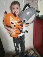 Globos de papel de aluminio con dibujos de animales para niños, Globos de aire de ardilla, zorro, decoraciones para fiesta de cumpleaños, juguetes inflables de erizo