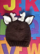 Accesorios de fotografía recién nacido, sombrero de bebé con diseño de ciervos, hecho a mano, Crochet, disfraz de venado, gorros de punto y pantalones