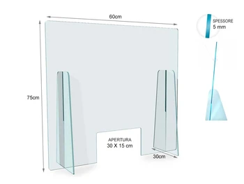 LEDLUX AAA7560 protective barrier Plexiglass H75X60L cm for operator bench Made In Italy
LEDLUX AAA7560 protective barrier Plexiglass H75X60L cm for operator bench Made In Italy